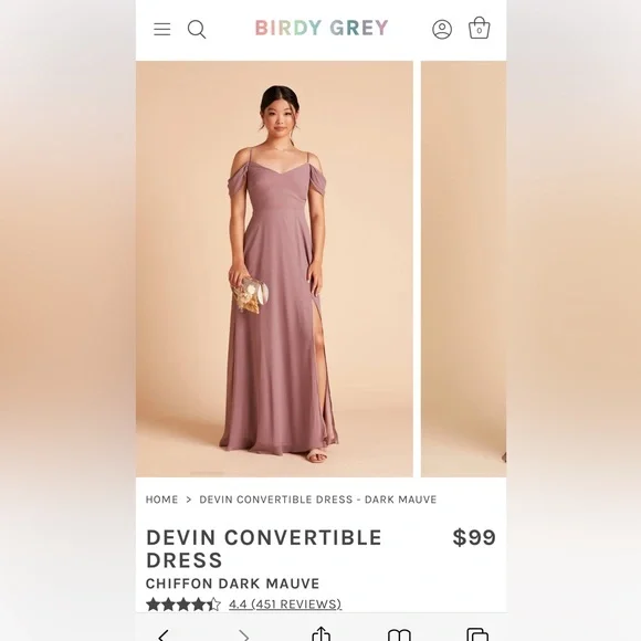 Birdy Grey | Dresses | Birdy Grey Dark Mauve Devin Convertible Bridesmaids Dress With Slit Small | Poshmark Birdy Grey | Dresses | Birdy Grey Dark Mauve Devin Convertible Bridesmaids Dress With Slit Small | Poshmark